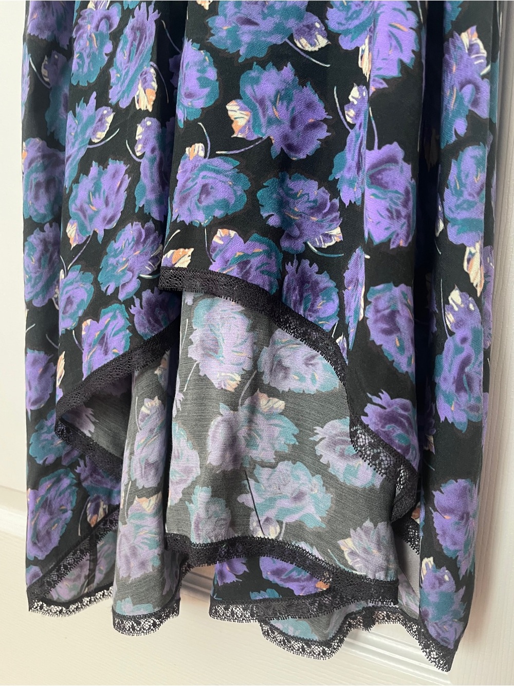 Zadig & Voltaire Risty Roses Lace-Trim High-Low Slip Dress - Picture 6 of 13